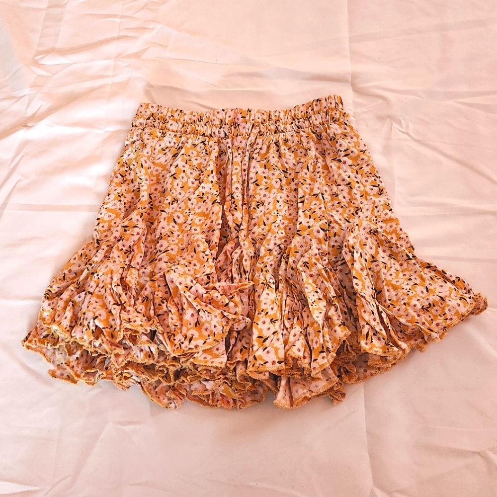 Aeropostale Yellow Flowery Skirt